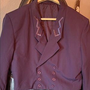 Purple Double-Breasted Blazer